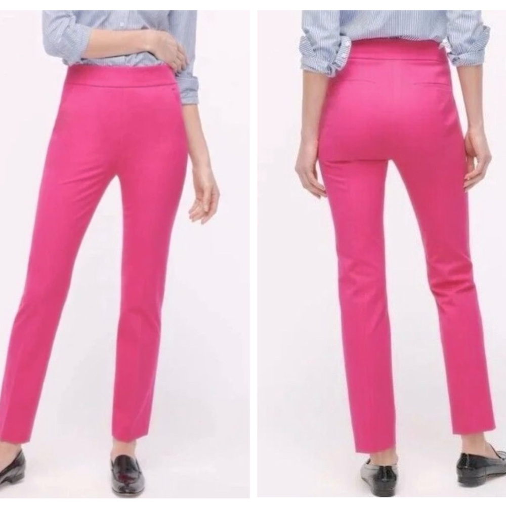 J. Crew Remi Ankle Pant In Soft Fuchsia Pink Back Seam Size 12